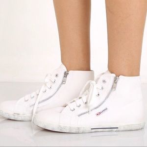White Zipper High Top Supergas